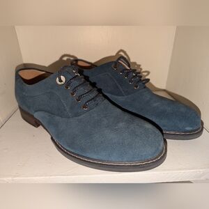 Vintage Foundry The Travertine Oxford Blue Suede Lace Up size 8.5